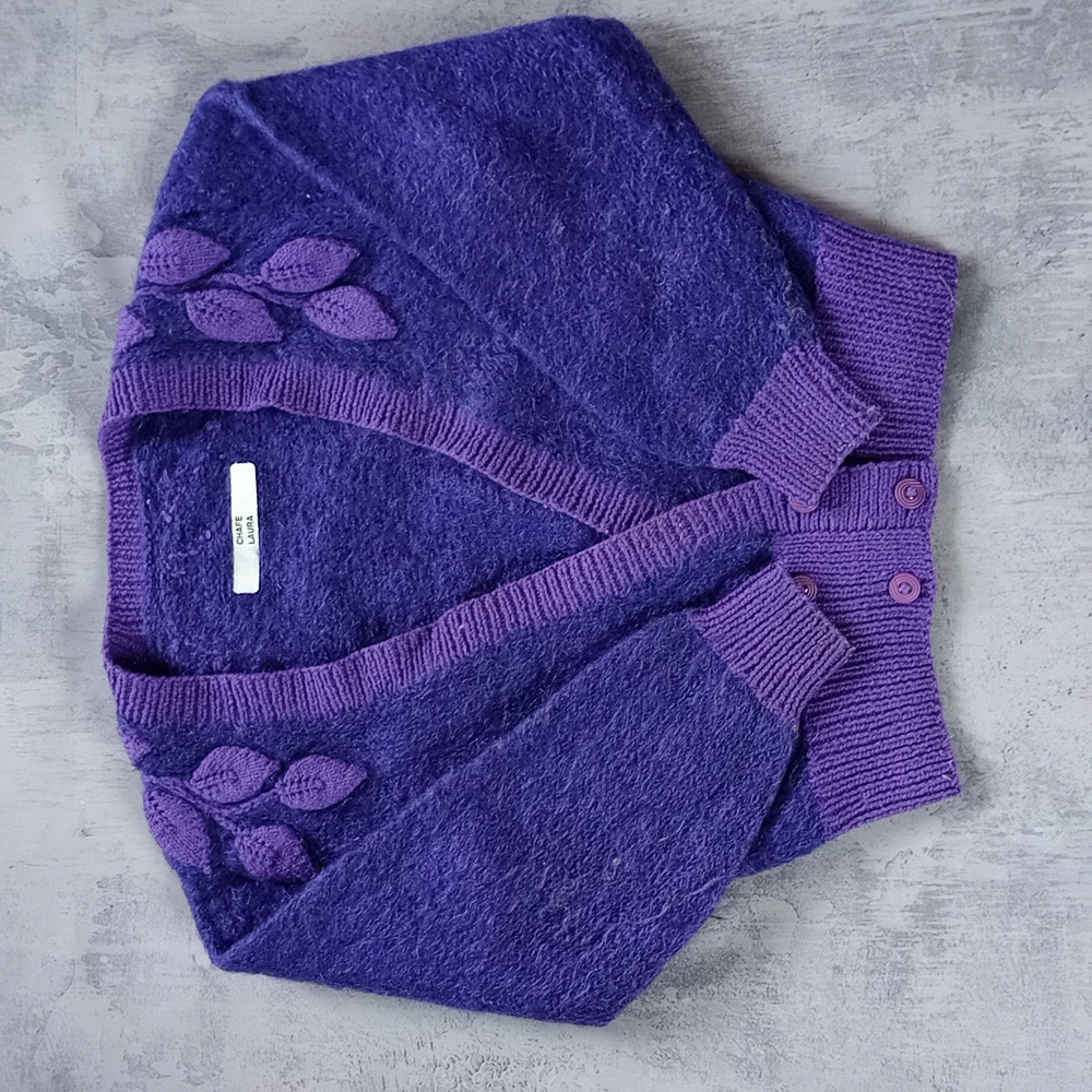Vintage Purple Women's Cardigan Sweater